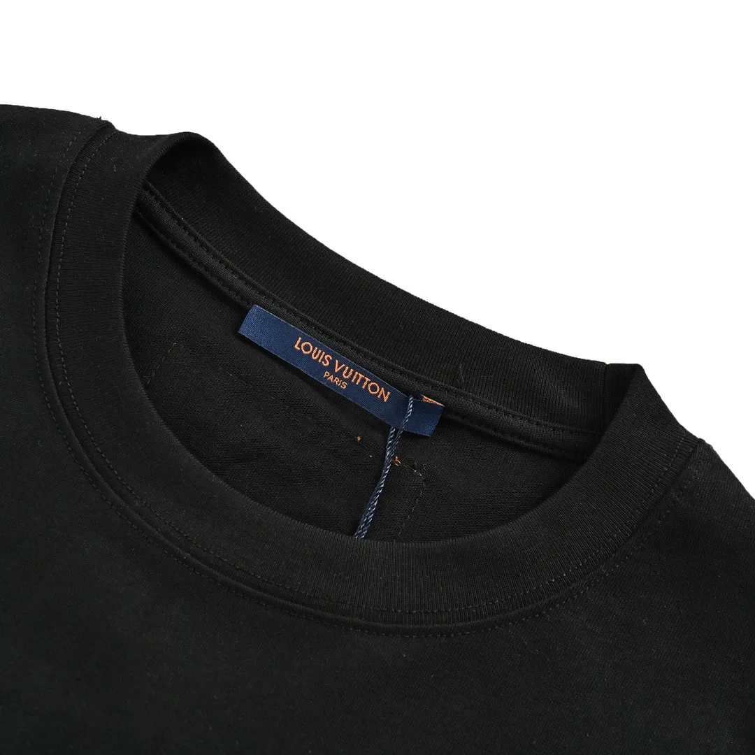 Louis Vuitton/Louis Vuitton 24ss presbyopic leather label fake pocket short sleeves